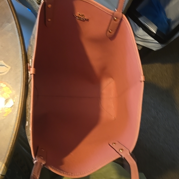 Coach Floral Print Tote Bag - Brown and Pink - Picture 2 of 6